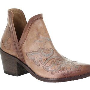 Circle G by Corral Ladies Cognac Embroidery Booties